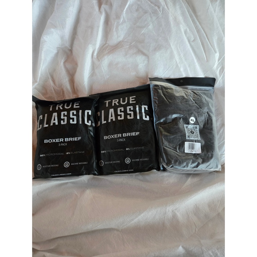 Lot of 3 True Classic Boxer Brief 3-Pack Black Micromodal XL TCT2000BLACKXL